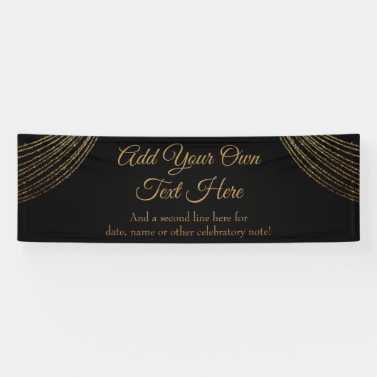 キラキラ輝く金ゴールドガーランド独自の文字を追加 横断幕 (横)