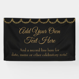 キラキラ輝く金ゴールドガーランド独自の文字を追加 横断幕