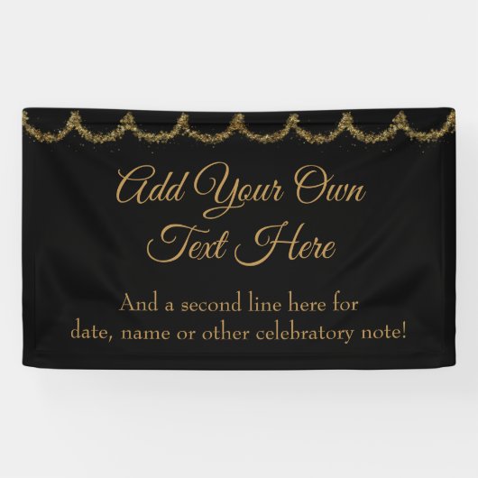 キラキラ輝く金ゴールドガーランド独自の文字を追加 横断幕 (横)