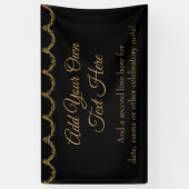 キラキラ輝く金ゴールドガーランド独自の文字を追加 横断幕 (縦)