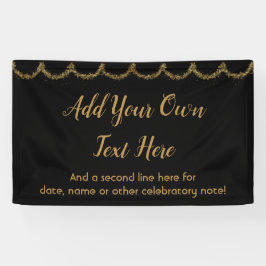 キラキラ輝く金ゴールドガーランド独自の文字を追加 横断幕