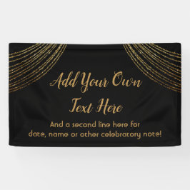 キラキラ輝く金ゴールドガーランド独自の文字を追加 横断幕