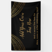 キラキラ輝く金ゴールドガーランド独自の文字を追加 横断幕 (縦)