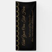 キラキラ輝く金ゴールドガーランド独自の文字を追加 横断幕 (縦)