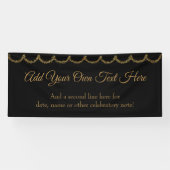 キラキラ輝く金ゴールドガーランド独自の文字を追加 横断幕 (横)