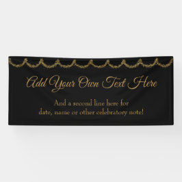 キラキラ輝く金ゴールドガーランド独自の文字を追加 横断幕