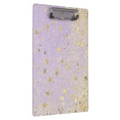 キラキラ輝く金ゴールドスターズオンラベンダーノートボ クリップボード (右)