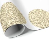 キラキラ輝く金ゴールドハートパターンゴールデンホワイトホリデー ラッピングペーパー (ロールコーナー)