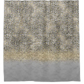 キラキラ輝く金ゴールドヒョウキラキラ シャワーカーテン (正面)