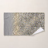 キラキラ輝く金ゴールドヒョウパーソナライズされた バスタオルセット (ハンドタオル)