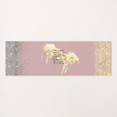 キラキラ輝く金ゴールドユニコーンパーソナライズされた ヨガマット (裏面(横))