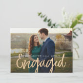 キラキラ輝く金ゴールド婚約写真の発表 案内状 (スタンド正面)