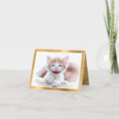 キラキラ輝く金箔の写真の私たちの初めてのクリスマス シーズンカード (裏面)