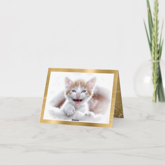 キラキラ輝く金箔の写真の私たちの初めてのクリスマス シーズンカード (裏面)