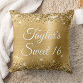 キラキラ輝く金箔グラムスウィート16大 クッション (ブランケット)