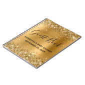 キラキラ輝く金箔ベビーシャワーゲストブック ノートブック (左側)