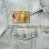 キラキラ輝く金箔切り出し写真 名札 (インサイチュ)