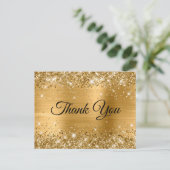 キラキラ輝く金箔30th誕生日ありがとう ポストカード (スタンド正面)