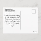 キラキラ輝く金箔30th誕生日ありがとう ポストカード (裏面)