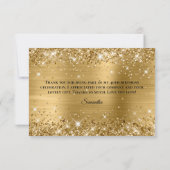 キラキラ輝く金箔40歳の誕生日 サンキューカード (裏面)