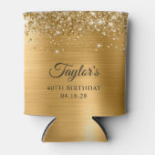 キラキラ輝く金箔40歳の誕生日 缶クーラー (正面)