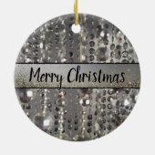 キラキラ輝く銀の弦ビーズ セラミックオーナメント (裏面)