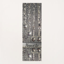 キラキラ輝く銀の弦ビーズ ヨガマット