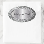 キラキラ輝く銀色の輝き 楕円形シール (バッグ)