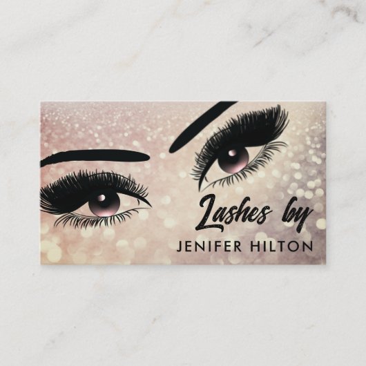 キラキラ輝く長い点滅が目を作る 名刺 (正面)