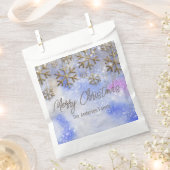 キラキラ輝く雪の結晶と金ゴールドワンダーランド フェイバーバッグ (クリップ留めされた状態)