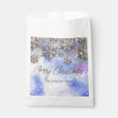 キラキラ輝く雪の結晶と金ゴールドワンダーランド フェイバーバッグ (正面)