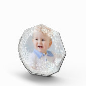 キラキラ輝く雪片グレー フォトブロック (右)