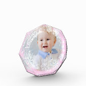 キラキラ輝く雪片ピンク フォトブロック (左)