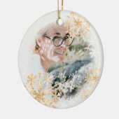 キラキラ輝く雪片フォトホワイトオーナメント セラミックオーナメント (左)