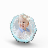 キラキラ輝く雪片ブルー フォトブロック (右)