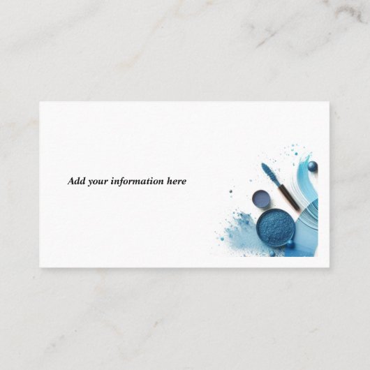 キラキラ輝く青いアイシャドメイク 名刺 (裏面)