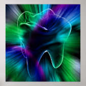 キラキラ輝く青い歯の歯医者歯科矯正医ポスター ポスター (正面)