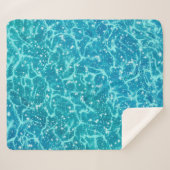 キラキラ輝く青い海の水 シェルパブランケット (正面(横))