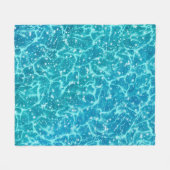 キラキラ輝く青い海の水 フリースブランケット (正面(横))