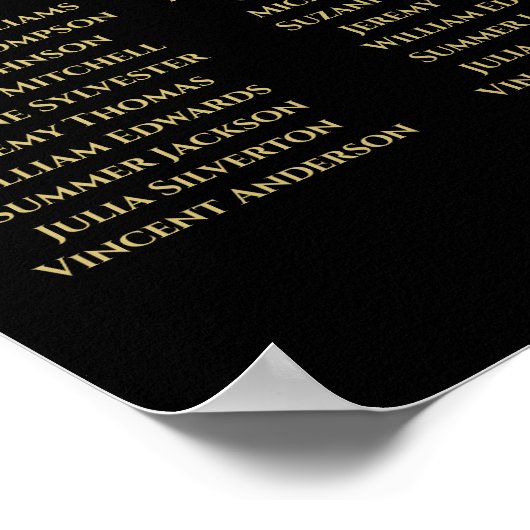 キラキラ輝く12テーブル結婚の座席表 ポスター (角)