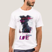 キラキラ輝くTシャツ – はっきりしたと歪んだデザイン Tシャツ (正面)