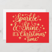 キラキラ輝け！クリスマスの季節 Glitter Xmas シーズンカード (正面/裏面)