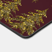 キラキラ金ゴールドクリスマスツリーと赤の星 デスクマット (コーナー)