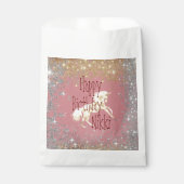 キラキラ金ゴールドユニコーン誕生日 パーソナライズされた フェイバーバッグ (正面)