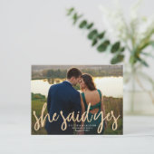 キラキラ金ゴールド日付ポストカードの保存 案内ポストカード (スタンド正面)