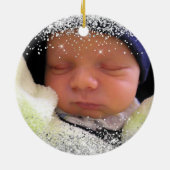 キラキラ銀私の初めてのクリスマスおばあちゃん セラミックオーナメント (裏面)