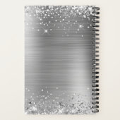 キラキラ銀箔の署名モノグラムを行うリスト ノートブック (裏面)