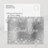 キラキラ銀箔スウィート16ありがとう ポストカード (正面/裏面)
