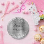 キラキラ銀箔ブライダルシャワー ペーパープレート (パーティー)