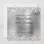 キラキラ銀箔モノグラム40と素晴らしい 招待状 (正面)